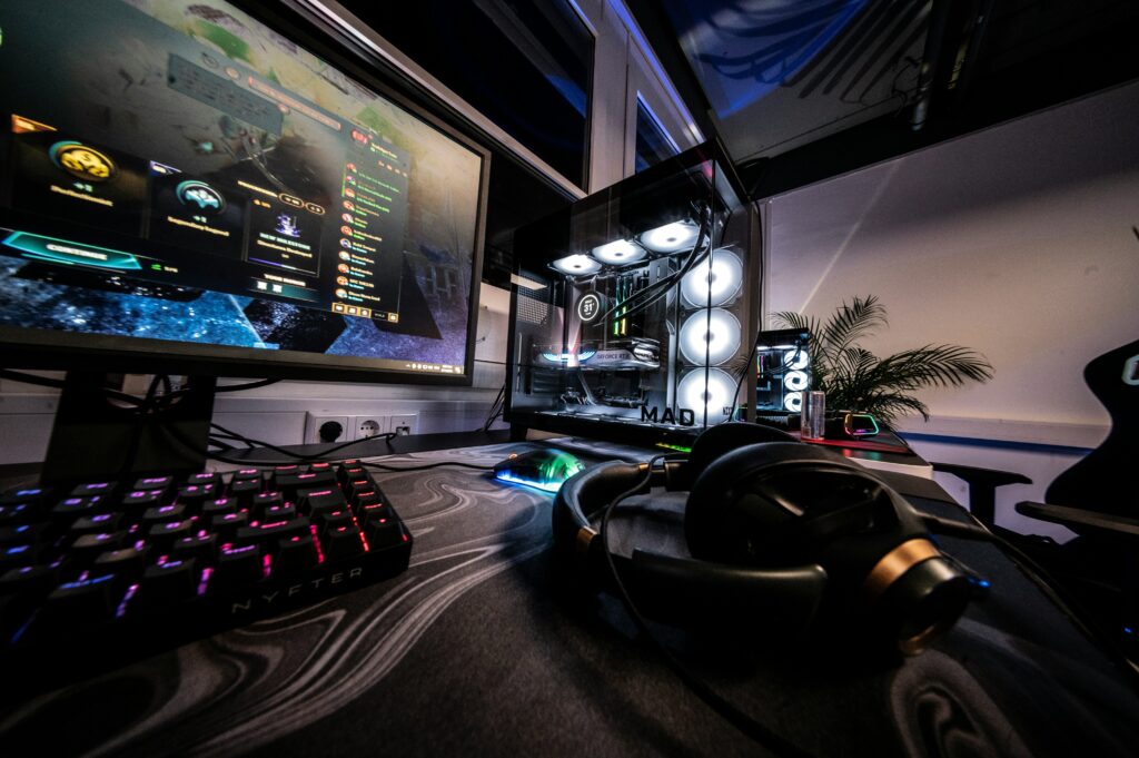 gaming setup pc console